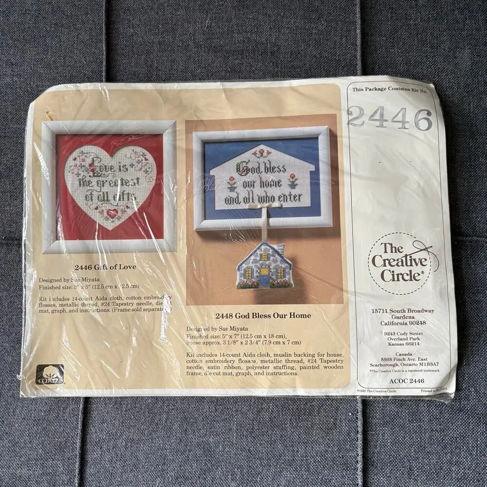 Gift Of Love Vintage Counted Cross Stitch Sampler Kit The Creative Circle - 1988